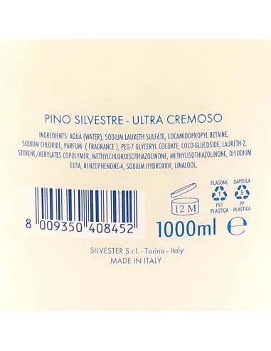 pino silvestre bagnoschiuma 1 litro - ultra cremoso: tuttocasashop.live: igiene e cura della persona