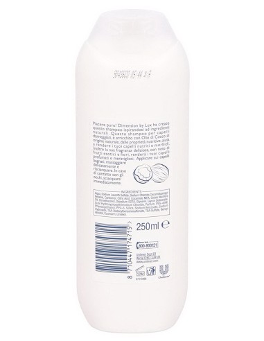 dimension shampoo 250ml - olio di cocco - capelli danneggiati - nutriente: tuttocasashop.live: igiene e cura della persona