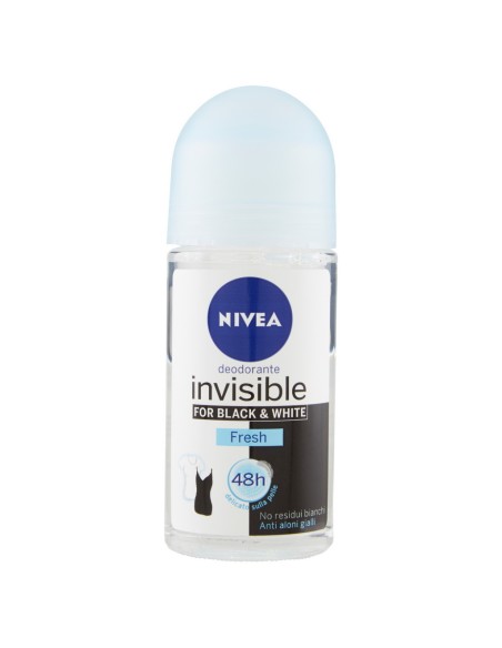 nivea deodorante roll-on 50ml - 48h - invisible for black & white - pure: tuttocasashop.live: igiene e cura della persona