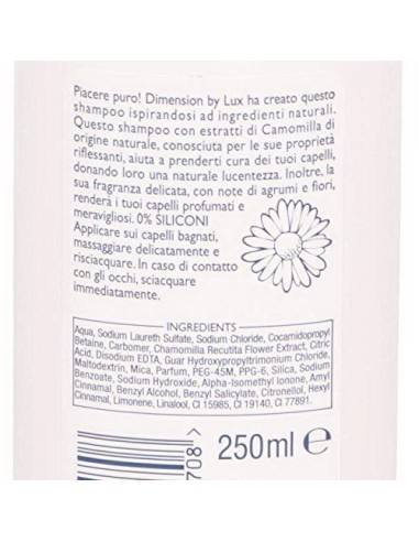 dimension shampoo 250ml - estratti di camomilla - capelli chiari lucentezza: tuttocasashop.live: igiene e cura della persona