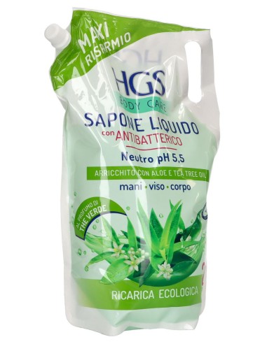 hgs sapone liquido maxi ecoricarica busta - 2 litri - aloe e tea tree oil: tuttocasashop.live: igiene e cura della persona