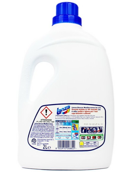 lanza detersivo lavatrice liquido 40 lavaggi 2000ml - brezza mediterranea: tuttocasashop.live: prodotti per bucato e tessuti