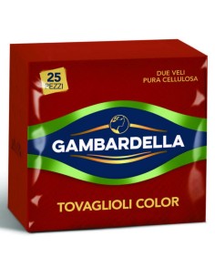 gambardella tovaglioli doppio velo 33x33cm 25 pezzi - rosso: tuttocasashop.live: carta & monouso