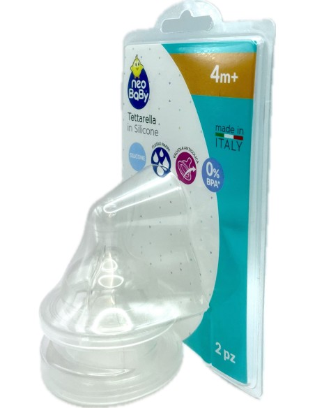 neobaby 2 tettarelle in silicone per biberon - foro pappa - 4m+: tuttocasashop.live: igiene e cura della persona