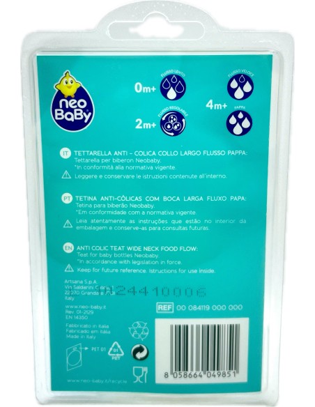 neobaby 2 tettarelle in silicone per biberon - foro pappa - 4m+: tuttocasashop.live: igiene e cura della persona