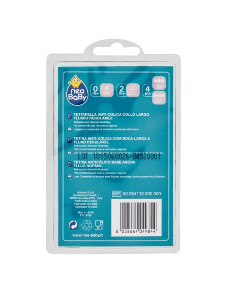 neobaby 2 tettarelle in silicone per biberon - flusso regolabile - 2m+: tuttocasashop.live: igiene e cura della persona