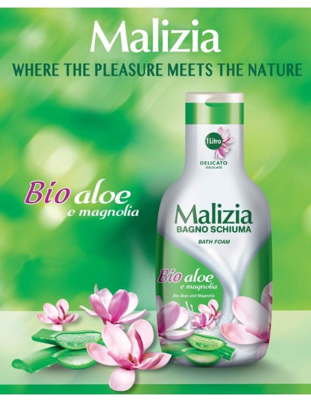 malizia bagnoschiuma 1000ml - bio aloe: tuttocasashop.live: igiene e cura della persona