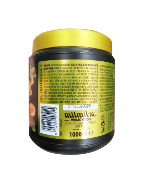 mil mil crema rigenerante per capelli - 1000ml - con argan: tuttocasashop.live: igiene e cura della persona