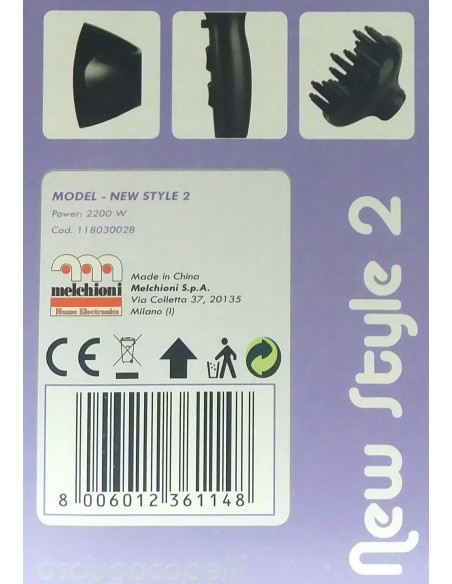 new style 2 phon asciugacapelli professionale 2000w - con diffusore grande: tuttocasashop.live: altro - bazar