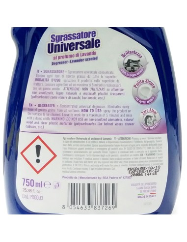 puli re sgrassatore universale spray - 750ml - al profumo di lavanda: tuttocasashop.live: pulizia e cura della casa