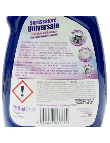 puli re sgrassatore universale spray - 750ml - al profumo di lavanda: tuttocasashop.live: pulizia e cura della casa