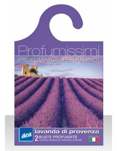 dea profumissimi - gruccia 2 buste profumate per armadi - lavanda: tuttocasashop.live: pulizia e cura della casa