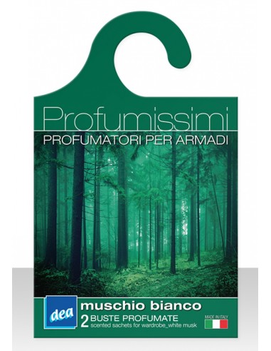 dea profumissimi - gruccia 2 buste profumate per armadi - muschio bianco: tuttocasashop.live: pulizia e cura della casa
