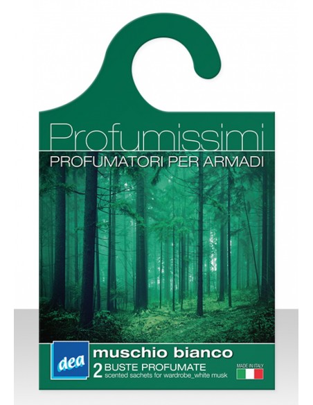 dea profumissimi - gruccia 2 buste profumate per armadi - muschio bianco: tuttocasashop.live: pulizia e cura della casa
