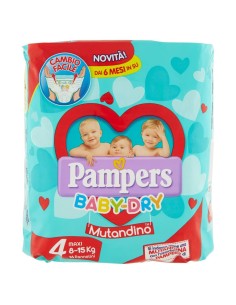 pampers baby dry mutandino - taglia 4 maxi 6-15kg - 16 pezzi: tuttocasashop.live: igiene e cura della persona
