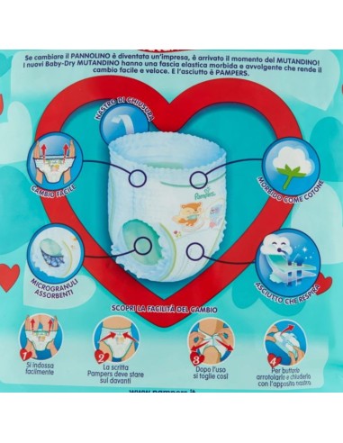 pampers baby dry mutandino - taglia 4 maxi 6-15kg - 16 pezzi: tuttocasashop.live: igiene e cura della persona