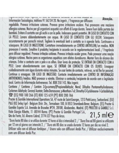 ambipur deodorante ambienti elettrico - 20ml 80 giorni ricarica - elegant: tuttocasashop.live: pulizia e cura della casa