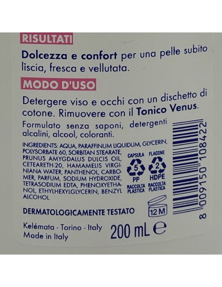 venus latte detergente per viso e occhi - 200ml - pelli secche e sensibili: tuttocasashop.live: igiene e cura della persona