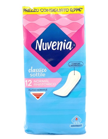 nuvenia classico - assorbenti sottili - 12 pezzi - anatomici: tuttocasashop.live: igiene e cura della persona