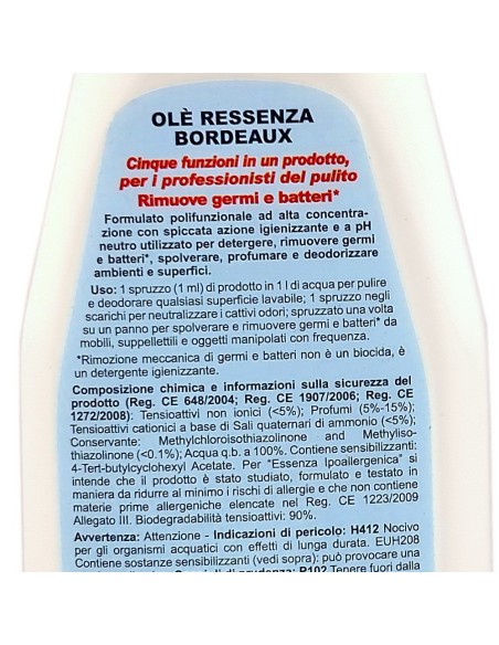 ole' oies ressenza deodorante multiuso igienizzante 750ml - bordeaux: tuttocasashop.live: pulizia e cura della casa