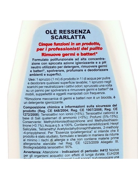 ole' oies ressenza deodorante multiuso igienizzante 750ml - scarlatta: tuttocasashop.live: pulizia e cura della casa