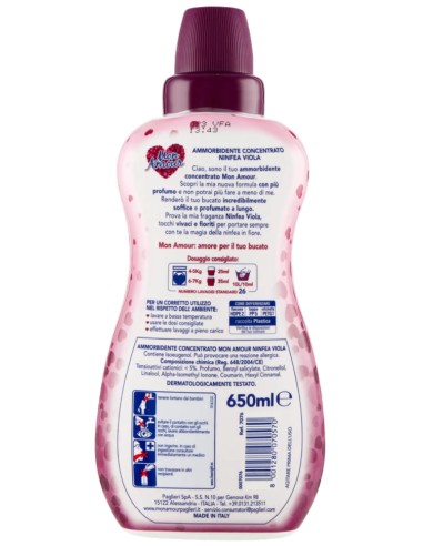 mon amour ammorbidente concentrato 26 lavaggi 650ml - ninfea viola: tuttocasashop.live: prodotti per bucato e tessuti