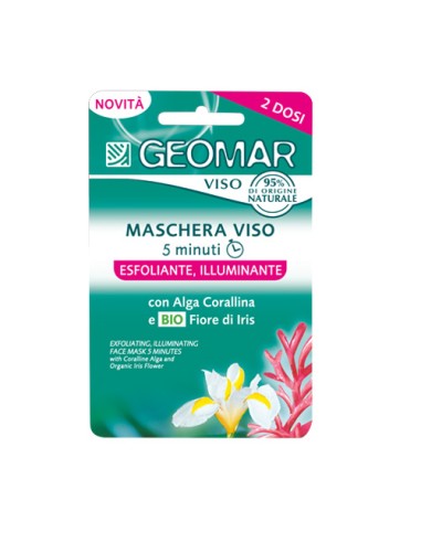 geomar maschera viso - 2 x 7.5ml - esfoliante illuminante alga corallina: tuttocasashop.live: igiene e cura della persona