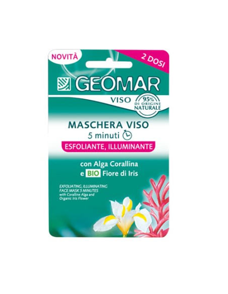 geomar maschera viso - 2 x 7.5ml - esfoliante illuminante alga corallina: tuttocasashop.live: igiene e cura della persona