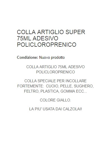 artiglio super 620 colla universale tubo 75g - legno cartone cuoio legno: tuttocasashop.live: altro - bazar