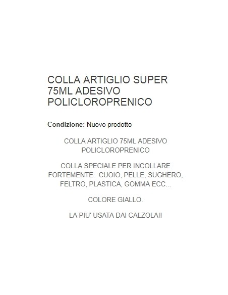 artiglio super 620 colla universale tubo 75g - legno cartone cuoio legno: tuttocasashop.live: altro - bazar