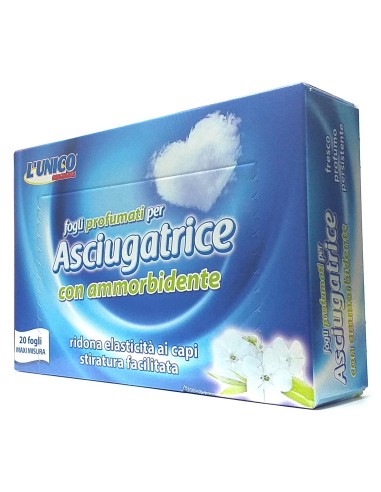 l'unico 20 fogli profumati per asciugatrice con ammorbidente - classico: tuttocasashop.live: prodotti per bucato e tessuti