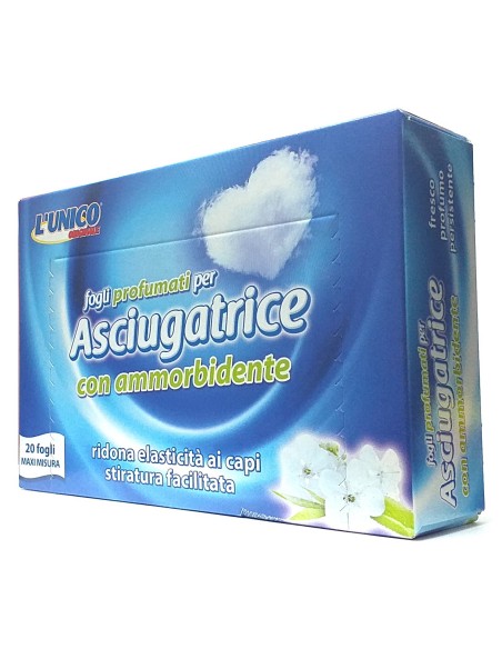 l'unico 20 fogli profumati per asciugatrice con ammorbidente - classico: tuttocasashop.live: prodotti per bucato e tessuti
