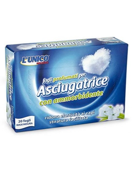l'unico 20 fogli profumati per asciugatrice con ammorbidente - classico: tuttocasashop.live: prodotti per bucato e tessuti