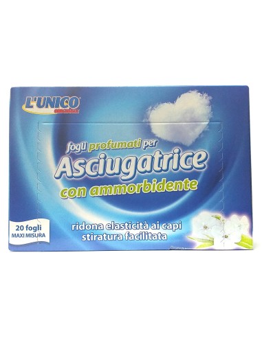 l'unico 20 fogli profumati per asciugatrice con ammorbidente - classico: tuttocasashop.live: prodotti per bucato e tessuti