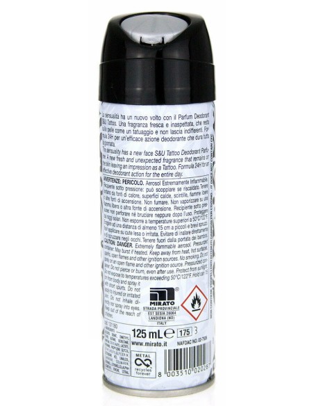 intesa sex unisex deodorante spray 125ml - 24h - tattoo: tuttocasashop.live: igiene e cura della persona