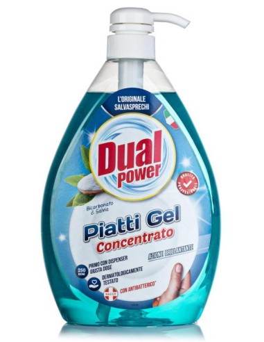 dual power detersivo per piatti e stoviglie con erogatore - 1l - bicarbonato: tuttocasashop.live: pulizia e cura della casa