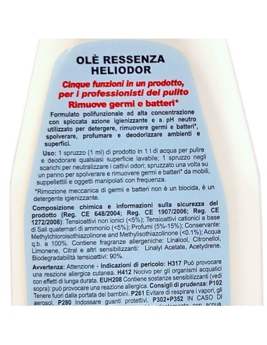 ole' oies ressenza deodorante multiuso igienizzante 750ml - heliodor: tuttocasashop.live: pulizia e cura della casa
