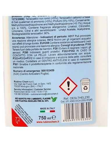 ole' oies ressenza deodorante multiuso igienizzante 750ml - heliodor: tuttocasashop.live: pulizia e cura della casa