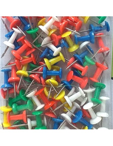 spilli cartografici - puntine - 100 pezzi - colori assortiti: tuttocasashop.live: altro - bazar
