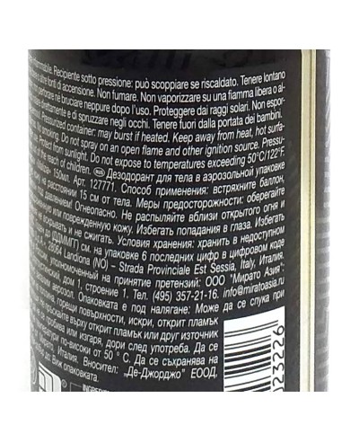 malizia uomo deodorante spray - 150ml - black & wild: tuttocasashop.live: igiene e cura della persona