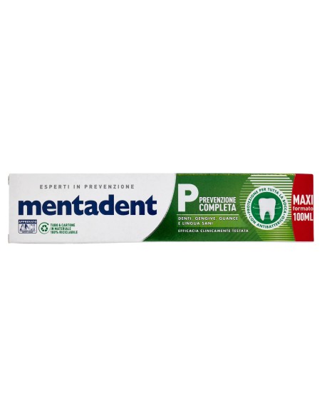 mentadent dentifricio 100ml - p prevenzione completa: tuttocasashop.live: igiene e cura della persona
