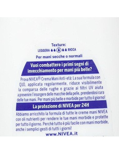 nivea hand crema mani anti-eta' q10 - 100ml antirughe antimacchie filtri uv: tuttocasashop.live: igiene e cura della persona