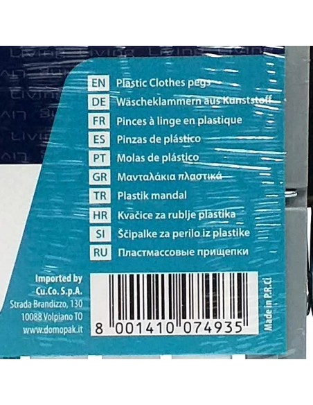 domopak living 12 pinze da bucato in plastica resistente - grandi 9cm: tuttocasashop.live: prodotti per bucato e tessuti