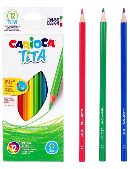 carioca tita colori a matita - 12 pastelli - colori brillanti: tuttocasashop.live: altro - bazar