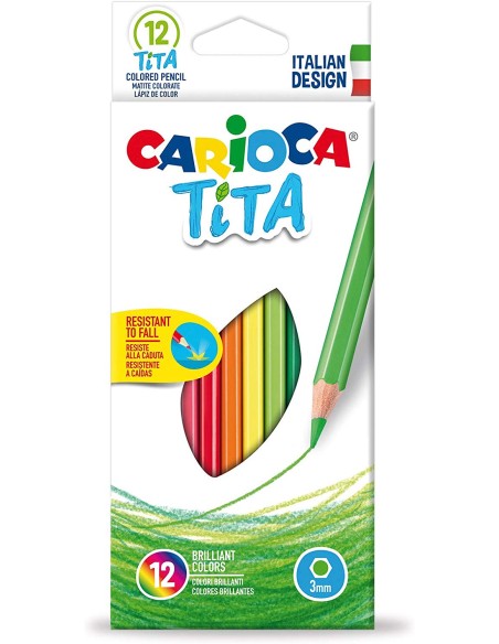 carioca tita colori a matita - 12 pastelli - colori brillanti: tuttocasashop.live: altro - bazar