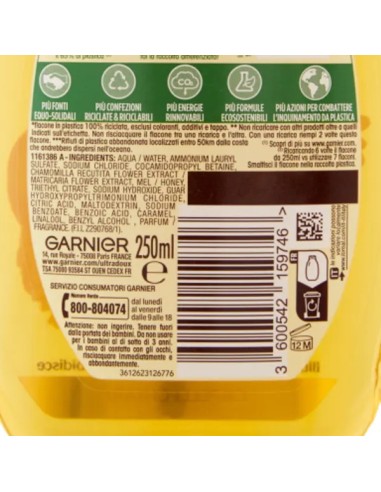 ultra dolce shampoo 250ml - camomilla e miele - per capelli chiari: tuttocasashop.live: igiene e cura della persona