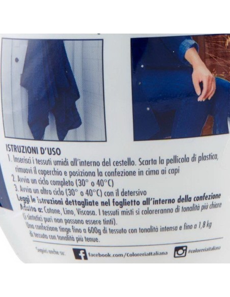 coloreria italiana colorante per tessuti - blu notte: tuttocasashop.live: prodotti per bucato e tessuti
