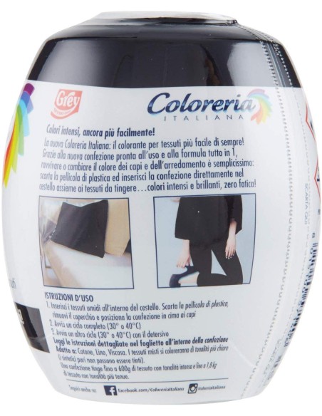 coloreria italiana colorante per tessuti - nero intenso: tuttocasashop.live: prodotti per bucato e tessuti