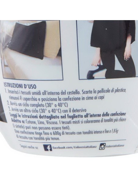 coloreria italiana colorante per tessuti - nero intenso: tuttocasashop.live: prodotti per bucato e tessuti