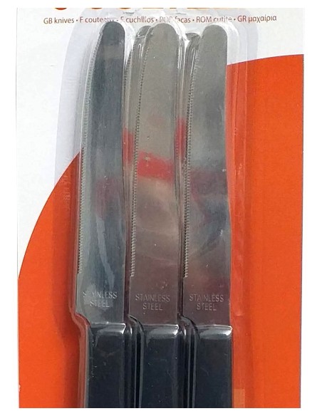 coltelli da cucina con lama seghettata inox - 6 pezzi - manico plastica: tuttocasashop.live: altro - bazar